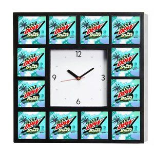 Baja Blast Mt Mtn Mountain Dew Clock promo with 12 surrounding images